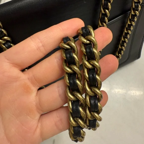 Coach Parker Chain Black Leather Shoulder Bag - Picture 6 of 11